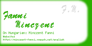 fanni minczent business card